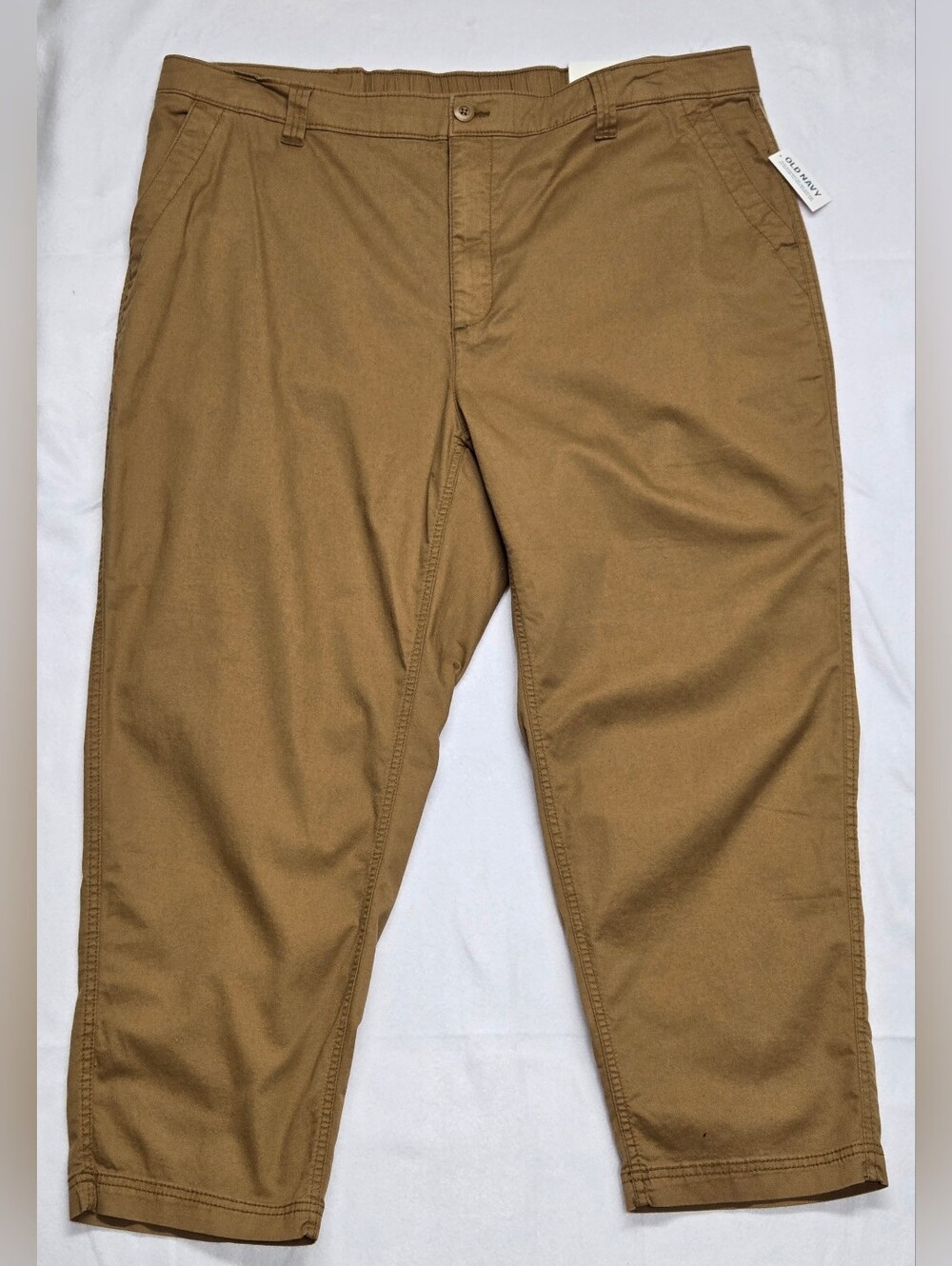 Old Navy 2X Rich Beige High Rise OG Chino Ankle Pants Stretch New